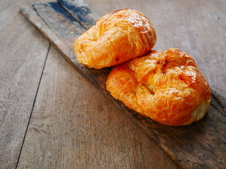 homemade bread on wooden background