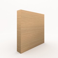 3D Fine Wood Laminate Texture wall isometric on white background.