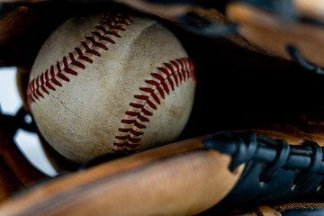 baseball inside glove