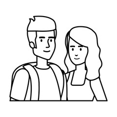 young couple avatars characters