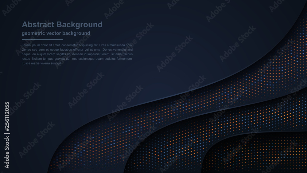 Poster luxury dark background textured and wavy with a combination of shining dots. eps10 vector illustrati