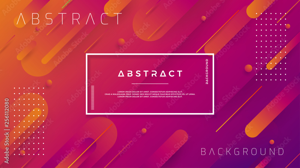 Poster modern geometric backgrounds with trendy color gradation compositions. dynamic background with orang