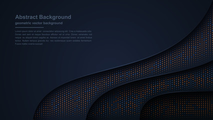 Luxury dark background textured and wavy with a combination of shining dots. Eps10 vector illustration