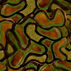 abstract texture of green and brown with black lines