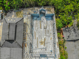 construction site aerial, drone photo of construction site