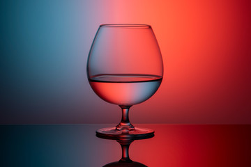 abstract image of glass on red and blue background