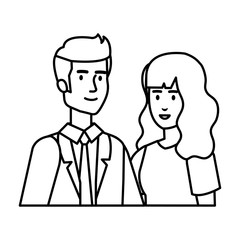 young couple avatars characters