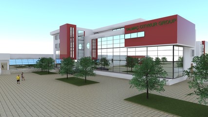 Naklejka premium 3D RENDER AND DESIGN - OFFICE BUILDINGS 