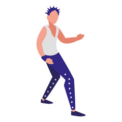 rocker man with custome character