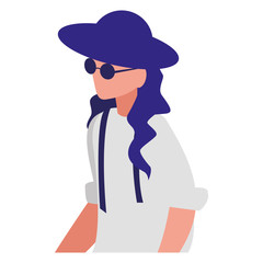 musician classic with hat and sunglasses avatar character