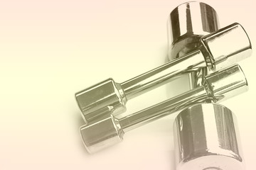 Weights or dumbbells, Sports on white