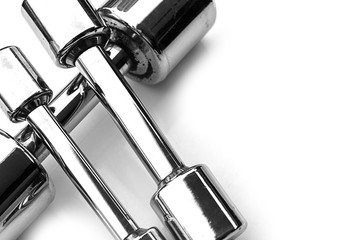 Weights or dumbbells, Sports on white