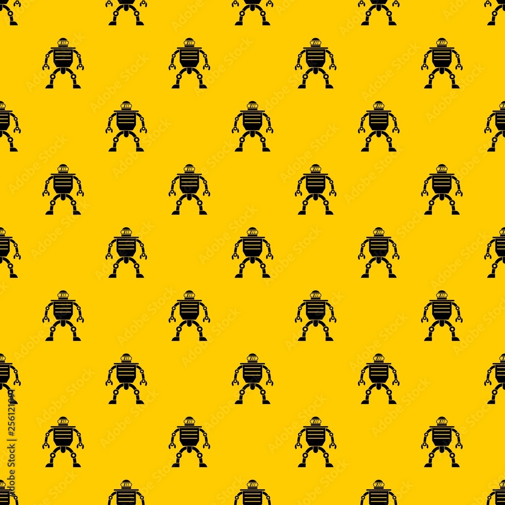 Aufkleber humanoid robot pattern seamless vector repeat geometric yellow for any design
