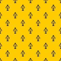 Artificial intelligence robot pattern seamless vector repeat geometric yellow for any design