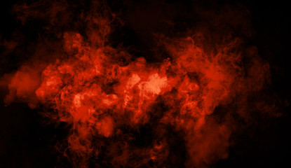 Fototapeta na wymiar Orange misty smoke background. Abstract texture for copyspace