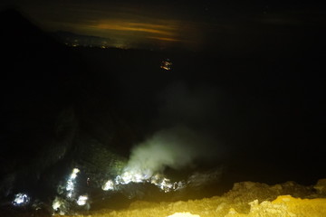 light in the mountain crater