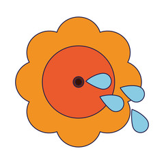 Joke flower with water shoot blue lines