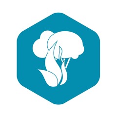 Burning forest trees icon in simple style isolated vector illustration
