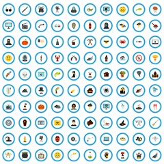 100 horror icons set in flat style for any design vector illustration