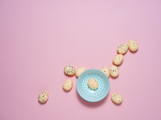 Easter egg on a pink background.