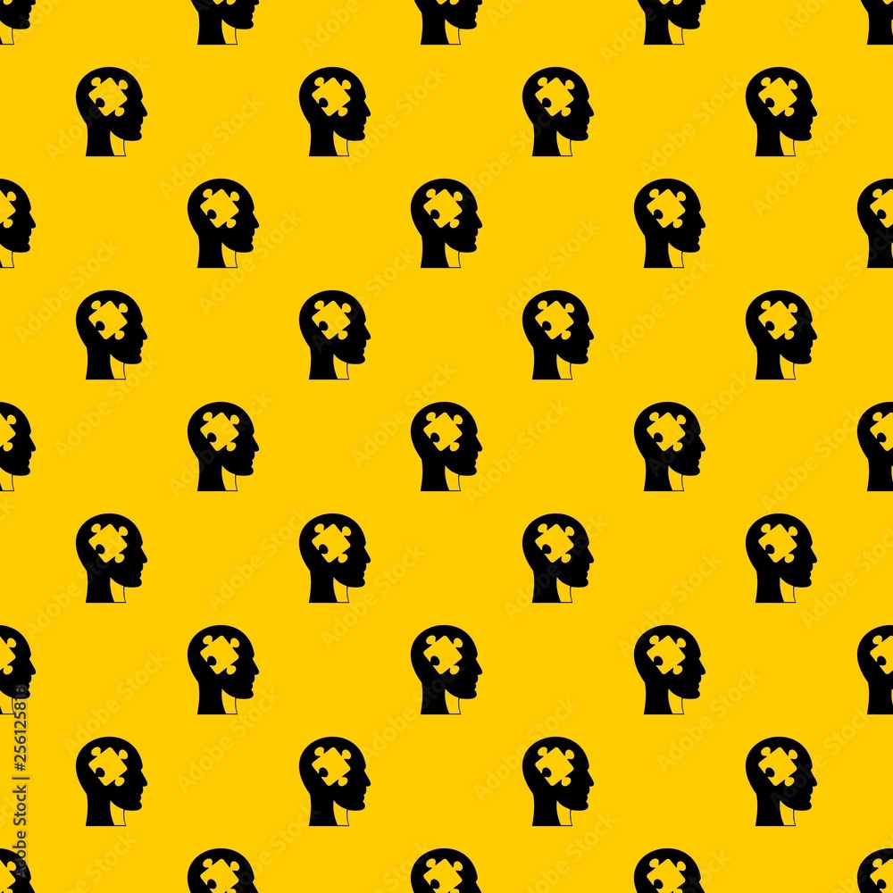 Poster head with puzzle pattern seamless vector repeat geometric yellow for any design