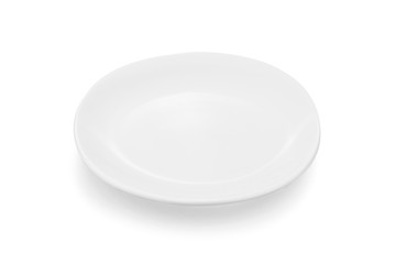 white plate ceramic on white background.
