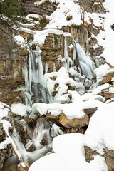 Kuhflucht Wasserfall bei Farchant, Garmisch Partenkirchen, im Winter