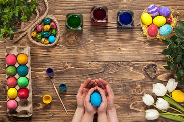 happy Easter! Paints Easter eggs. To get ready for Easter.