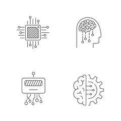 AI icons set. Artificial intelligence icons. Editable Stroke. EPS 10