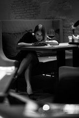 woman in restaurant