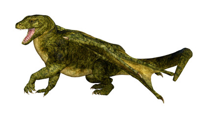 3D Rendering Fairy Tale Dragon on White