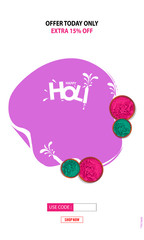 illustration of abstract colorful Happy Holi background - Vector