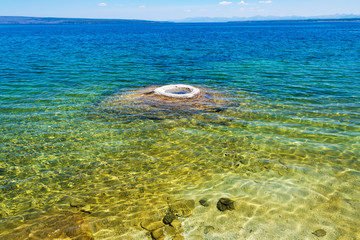 Hot springs in the lake