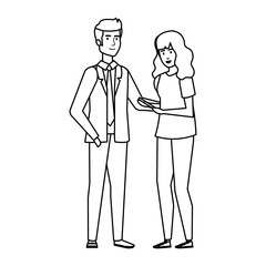 young couple avatars characters