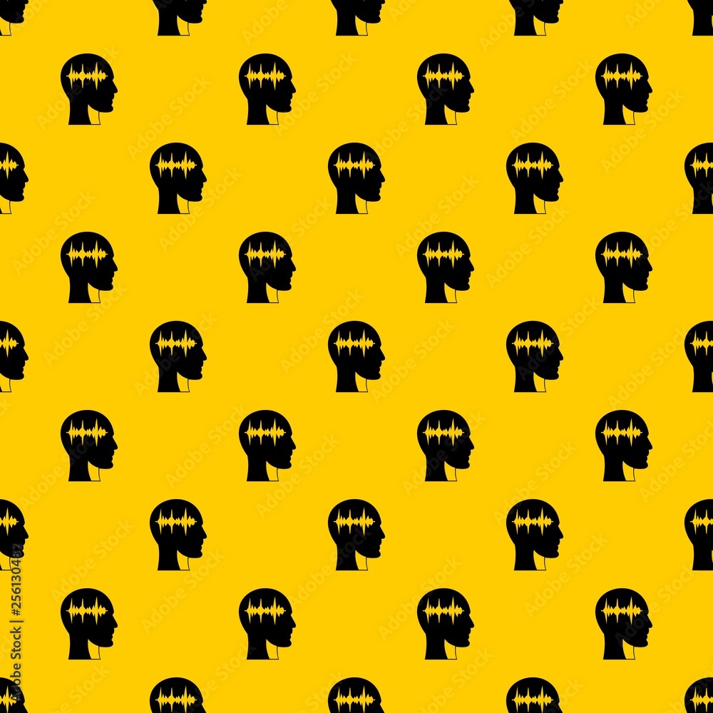 Poster sound wave pattern seamless vector repeat geometric yellow for any design