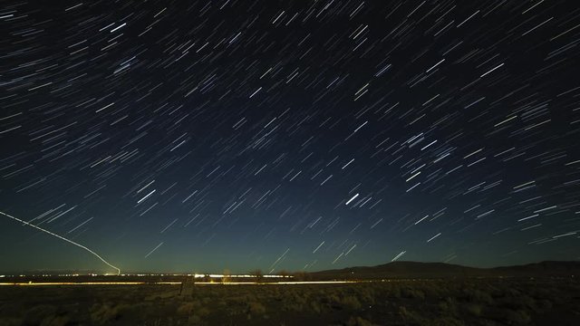 Star Trails Forming Over the Nevada Desert Near Fallon.