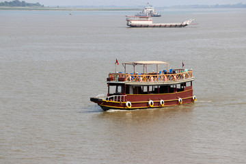 The ship in the mekong river, phnom penh, Cambodia.