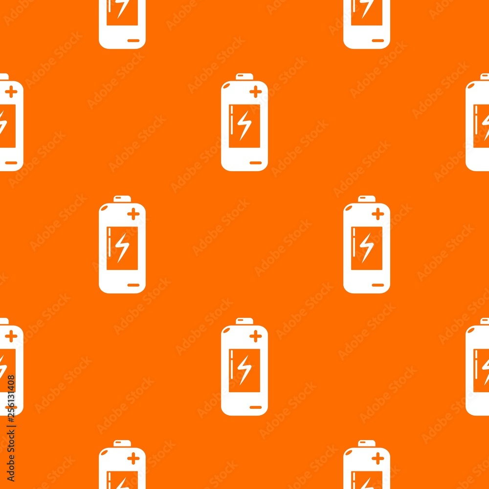 Poster battery pattern vector orange for any web design best