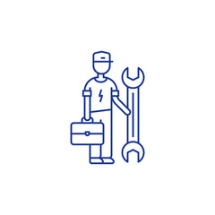 Electrician and spanner, repair man, service worker