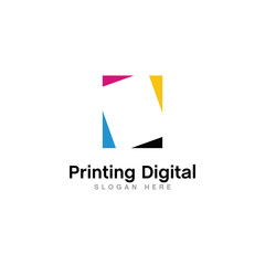 digital printing logo design vector