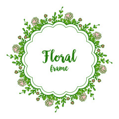 Vector illustration shape frame flower leaf isolated elements