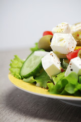Traditional Greek salad on the plate	