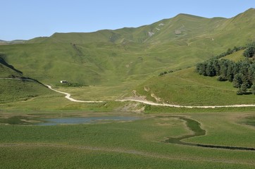 The lake Kezenoy-Am, The Caucasus Mountains, Chechen Republic ( Chechnya), Russia