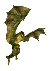 Fototapeta premium 3D Rendering Fairy Tale Dragon on White