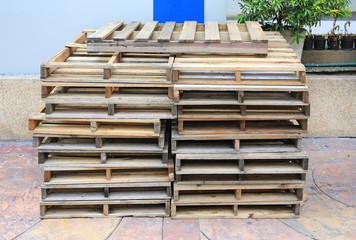 Stack of wooden pallet.