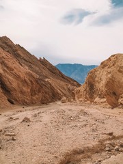 Sandstone details and vista. Death Valley National Park, California.