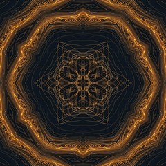 Abstract watercolor background. Colorful texture. Oil painting style. Fractal art. Visionary surreal artwork. Mixed media. Graphic design. Unique pattern. Golden color. Liquid effect imitation. Shine