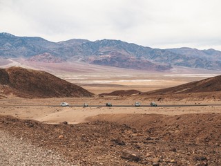 Cars stand In the valley of death