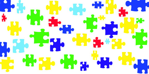 colorful puzzle seamless on white background