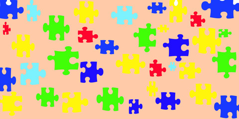Naklejka premium colorful puzzle seamless background